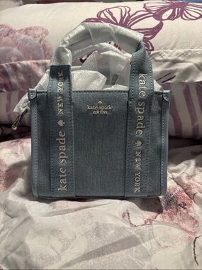 kate spade Light Blue Mini Tote with Branded Straps